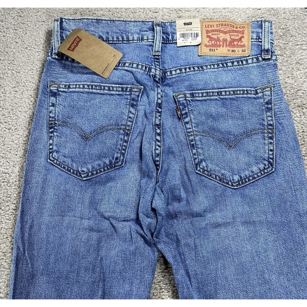 Levi's Men's 511 Slim Jeans 30x32 True Fit 29x31 Blue Medium Wash Stretchy NWT - Picture 9 of 13